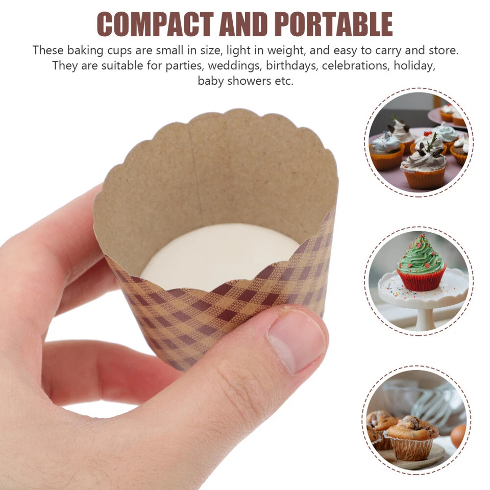 100PCS Mini-Backförmchen Muffinform Kuchen Tassen Kochplatte Packpapier - Bild 3 von 4