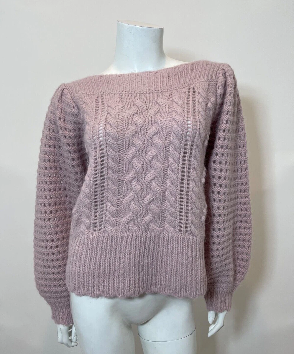 Love Shack Fancy Vyoma Pullover Sweater in Sugar Poppy Size S