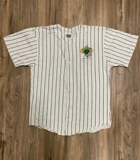 Vintage 1996 Field Of Dream Baseball Pinstripe Jersey Size L Large Made In USA