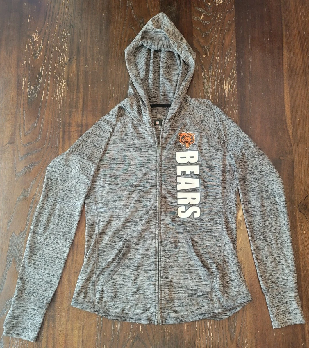 NFL Chicago Bears Women's Medium Gray Activewear Full Zip Up Hoodie  Sweatshirt