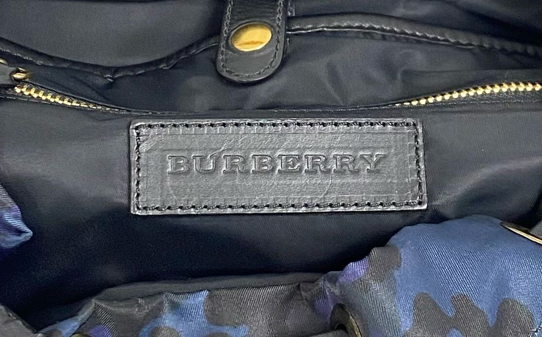 Genuine Burberry The Rucksack Nylon Backpack Blue Camouflage image 7