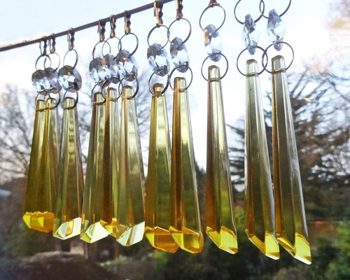 1-12 Icicles Chandelier Glass Crystals Antique Look Wedding Beads Retro Droplets - Picture 31 of 85