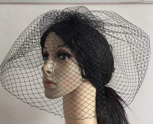 black fascinator french veiling veil 