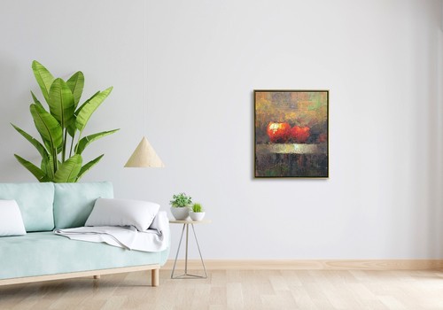 Hungryartist -Original Oil Painting of Apples on Canvas 20x24 Framed - Picture 3 of 6