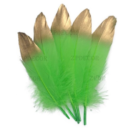 Large Gold Tip Beautiful Goose Feathers 15-20cm Fly Craft Hat Arts Decorations - Picture 23 of 25
