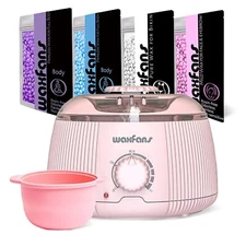 WAXING KIT, FOR BROWS, BIKINI, LEGS & MORE, DIGITAL WARMER + 4 PACK HARD WAX BEA