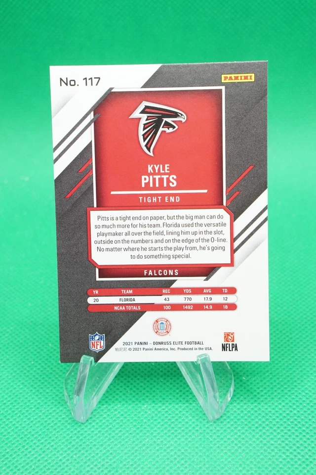 2021 Donruss Elite Rookies Green #117 Kyle Pitts Atlanta Falcons TL4 - Image 2 of 2