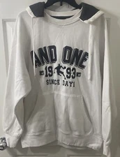 VINTAGE RETRO Authentic AND 1 White 1993 Since Day 1 Pullover Hoodie Size Medium