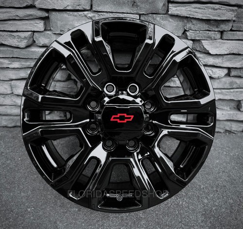 GLOSS BLACK SIERRA/DENALI HD 2500 20X8.5" WHEELS 8 LUG 2022 CHEVY SILVERADO - Picture 4 of 8