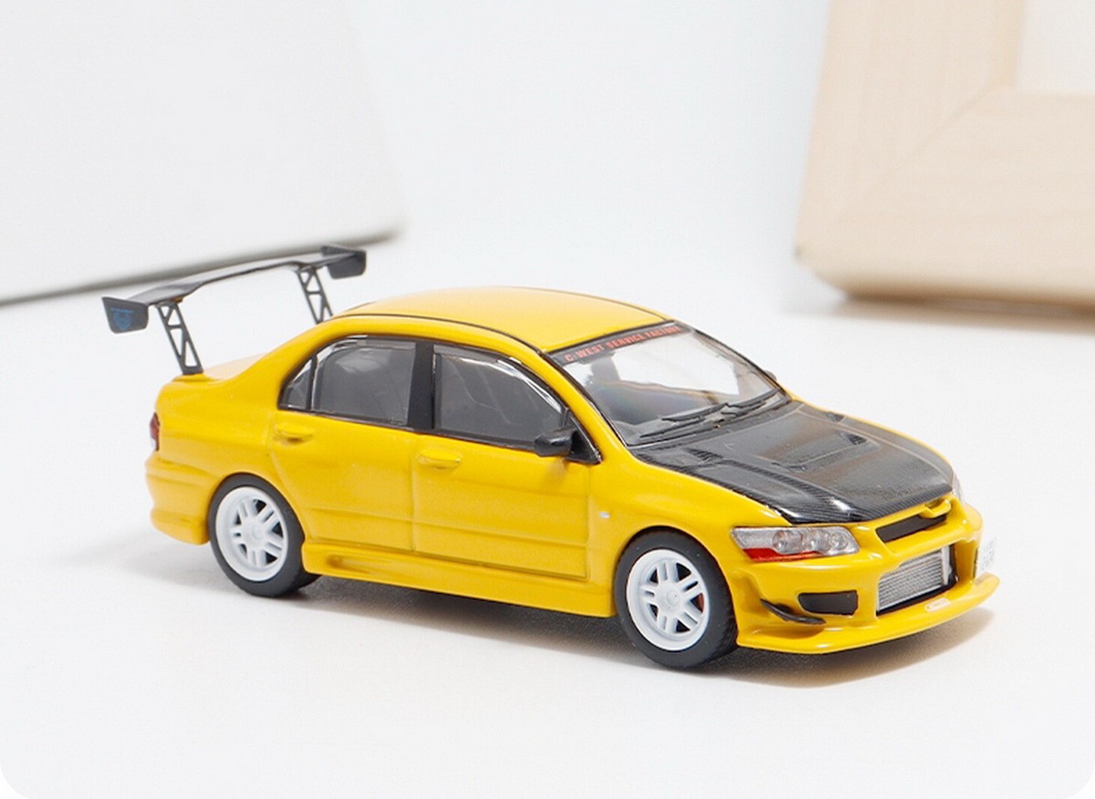 Fast Speed 1/64 Scale Lancer EVO VII Yellow Diecast car Model Toy