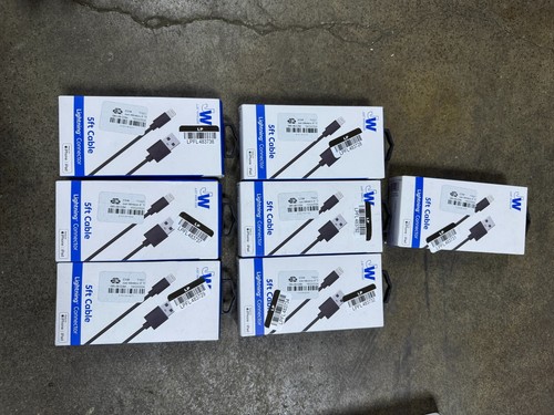 NEW Just Wireless 5' TPU Lightning to USB-A Cable Apple - Black Set Of 7 - 第 1/1 張圖片