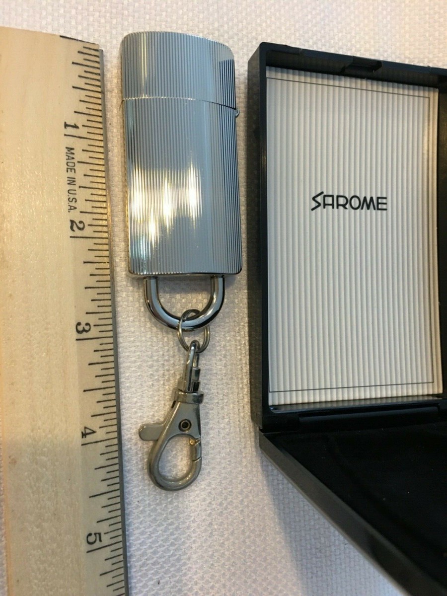 NOS Oil Sarome Cigarette Lighter Tobacciana Fuel Key Chain Clip Ribbed 3-09 