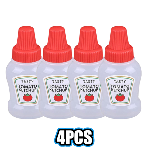 1-4PCS Mini Condiment Squeeze Bottle Box Salad Dressing Ketchup Squeeze Jar Cont - Picture 29 of 33