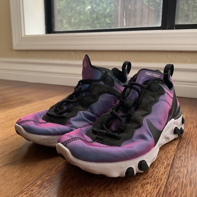 Nike React Element 55 Premium Womens Shoes Black-Laser Fuchsia CD6964-001 Size 7
