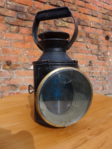 Antike BR Eisenbahnlampe inkl. Einsatz Display Sammler grün rot weiß Filter - Bild 3 von 9