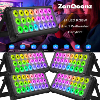 4X 96W RGB LED Wall Washer Bühnenlicht Lichtleiste Strobe Party DJ Club DMX Show