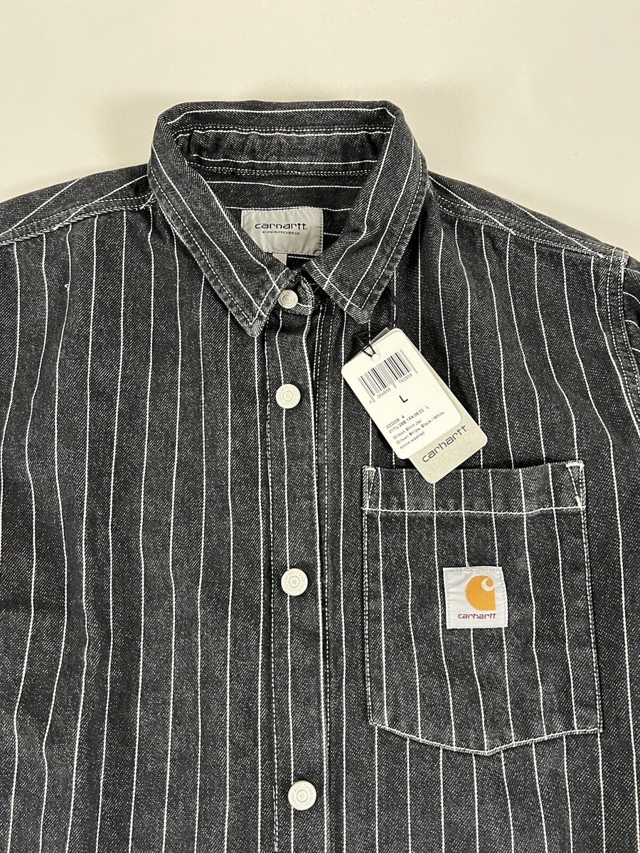 CARHARTT WIP ORLEAN SHIRT JAC ORLEAN STRIPE BLACK/WHITE CARHARTT WIP ORLEAN SHIRT JAC ORLEAN STRIPE BLACK/WHITE