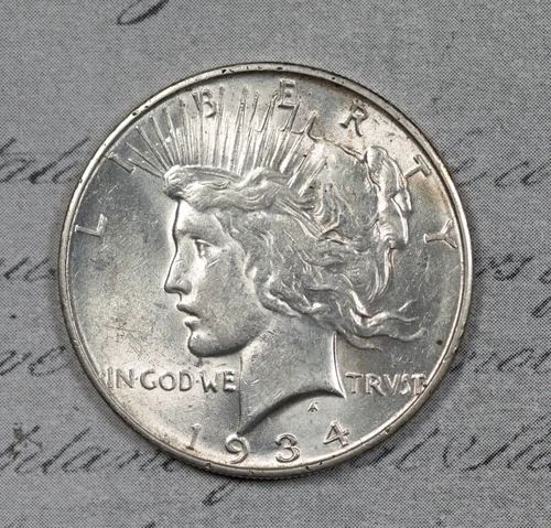 1934-D Peace Dollar AU Tougher Date! #DDT11