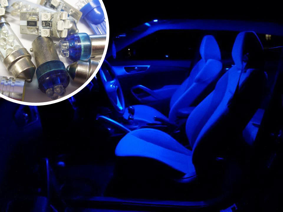 Blue Interior LED Bulb Kit Set Lighting For VW Golf Mk4 Iv R32 Gti