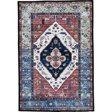 Ahead Tribal Persian Drum Rug Red/Blue