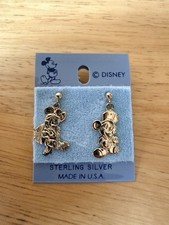 Disney Stirling Silver Mickey & Minnie Earrings Disneyland 1990s New Unworn