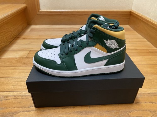 Nike Air Jordan 1 Mid Sonics Noble Green/Pollen M. Größe 9,5,554724 371 Neu mit Karton DS - Bild 6 von 7
