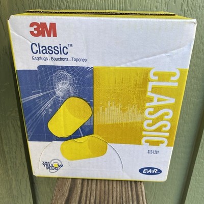 3M 312-1201 E-A-R Classic Disposable Yellow Foam Ear Plugs Box of 200 Pairs #RA