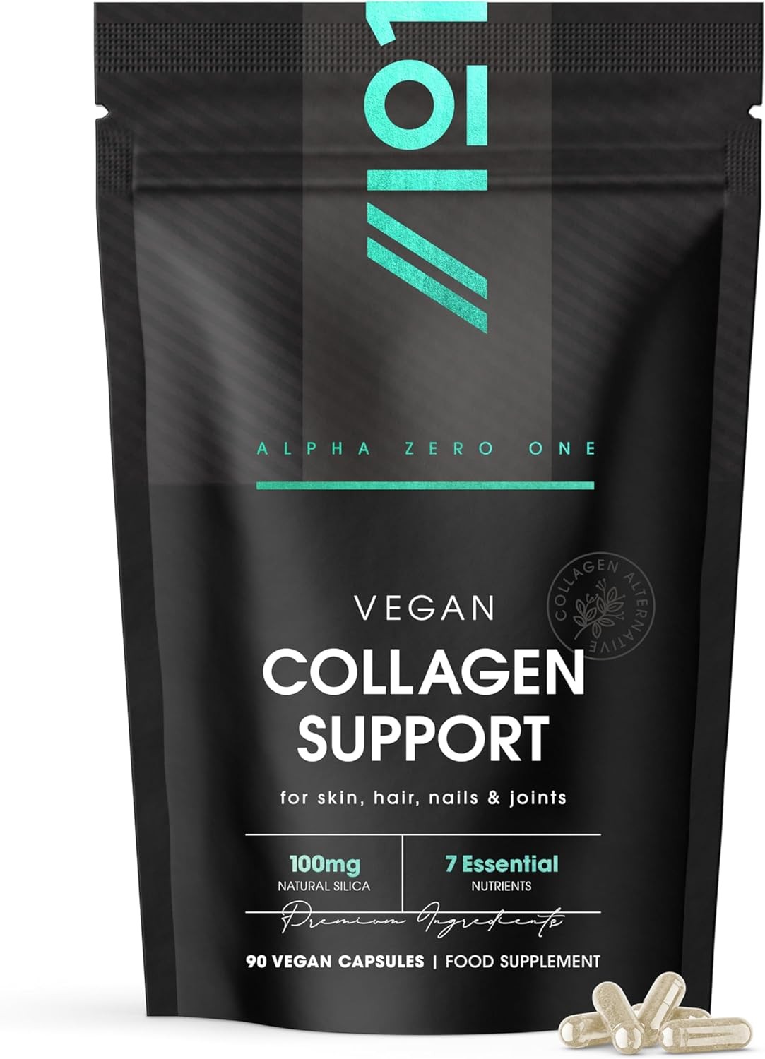 Vegan Collagen Supplements for Women & Men - High Strength 90 Capsules (3 Month