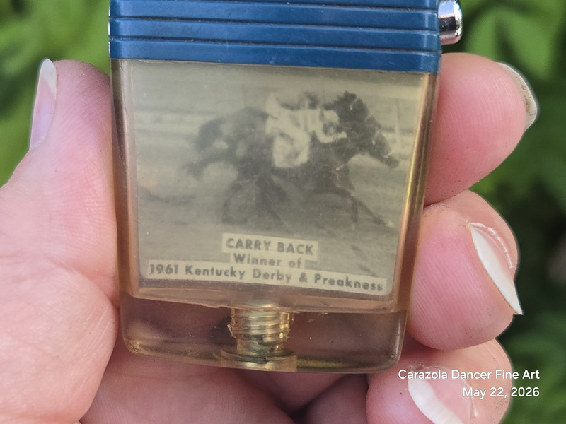 2~Vintage Scripto Lighter's~1961 Kentucky Derby  & Preakness Winner "Carry Back"