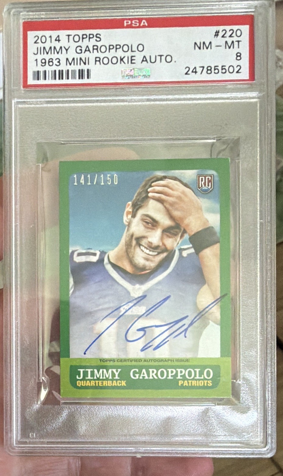 Jimmy Garoppolo Topps 1963 Mini Rookie Autographs #220 Base
