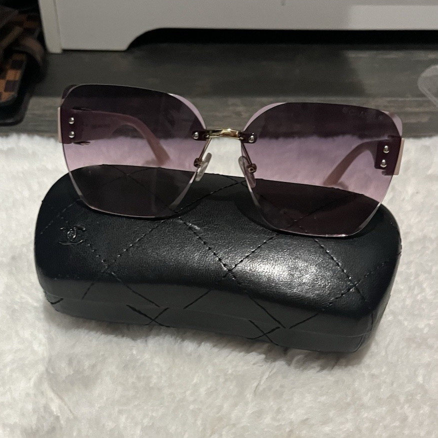 Boujee on a budget CC dupe Sunglasses Gradient Purple Lens Silver Metal Frame