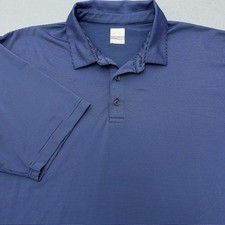 Callaway Opti Dri Performance Polo Shirt Mens 2XL Blue Striped Stretch Golf Logo