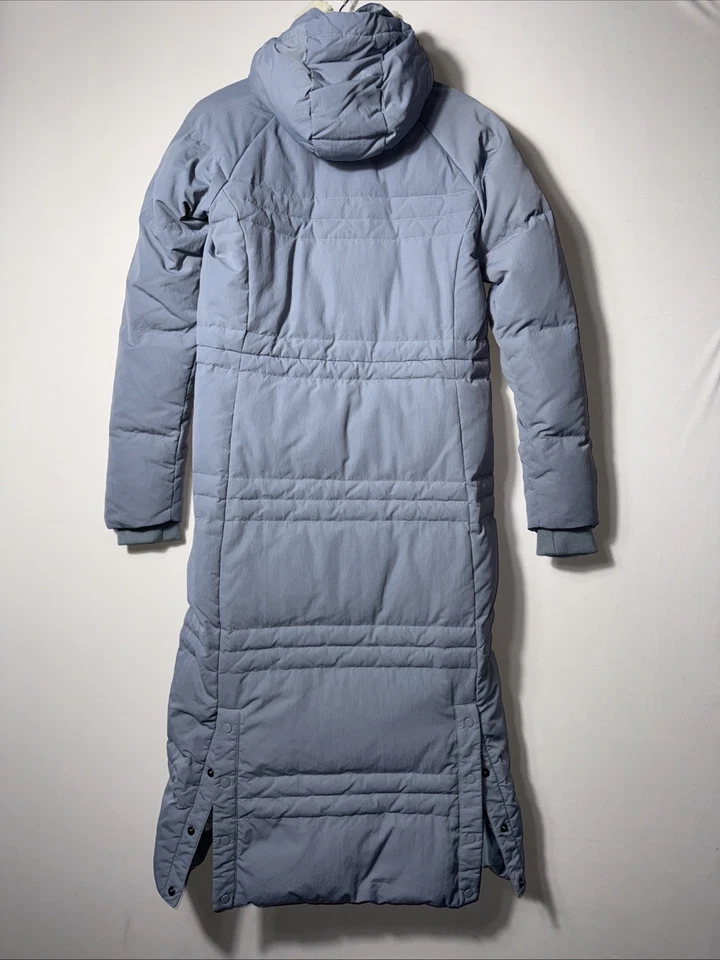 Columbia Womens Grey Blue Long Down Puffer Jacket Coat Insulated Hooded Sz Med. - Image 2 of 4