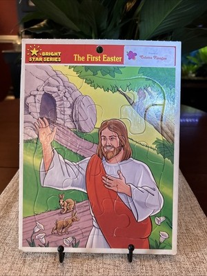 1993 Vtg  Bright Star Series: The First Easter Frame Tray Puzzle  By Malco