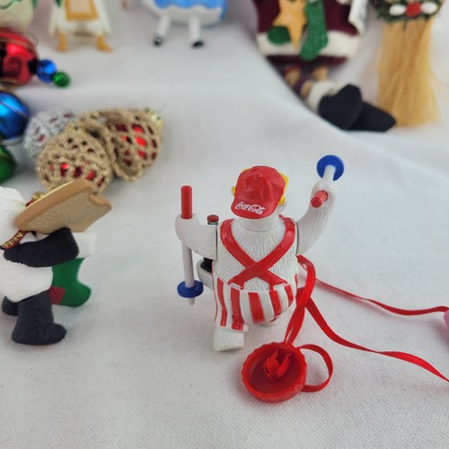 Lotto misto 18 decorazioni natalizie vintage vetro argilla resina Disney tigre pupazzo di neve - Foto 17 di 24