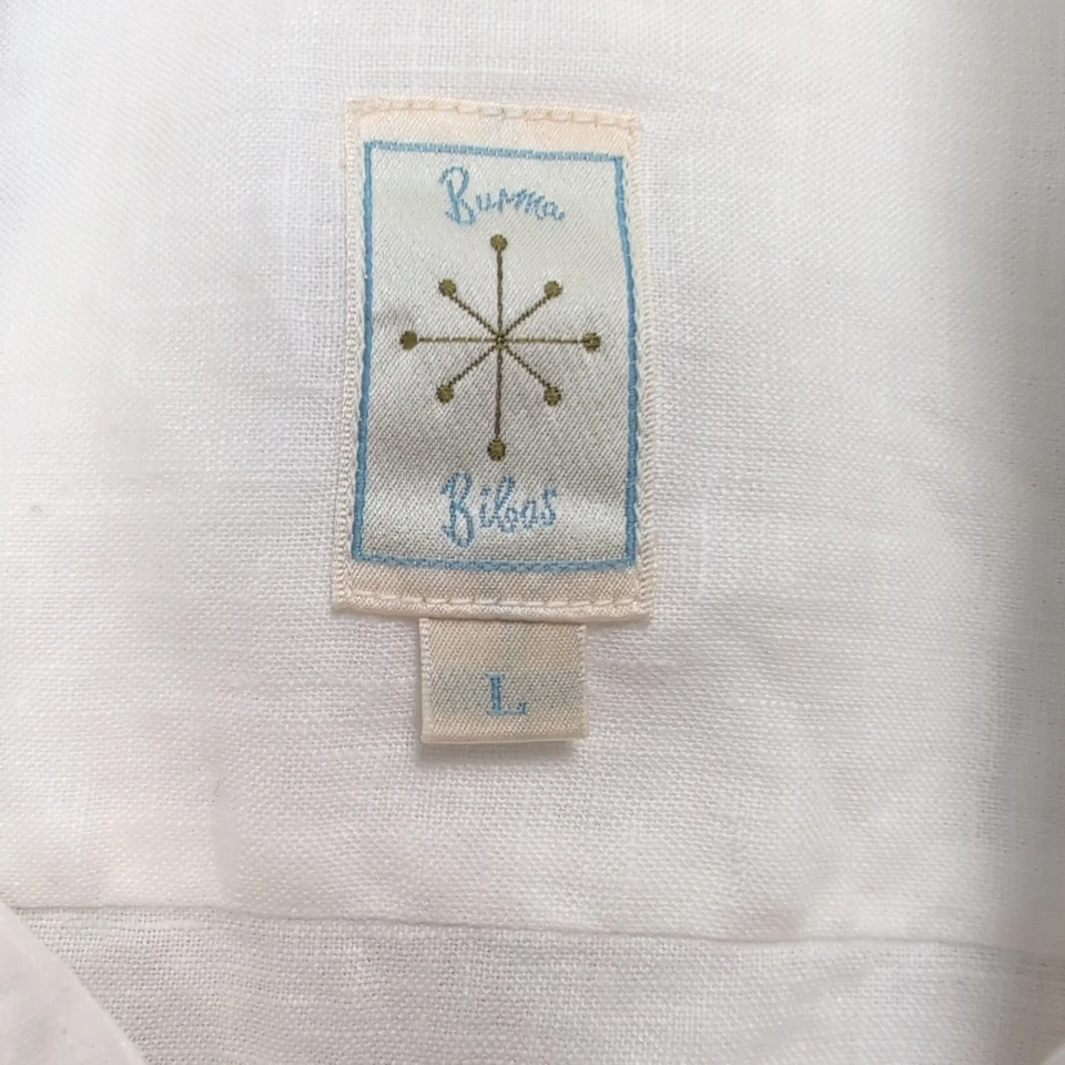Chemise lin Burma Bibas blanche taille L #43e - Photo 4/4