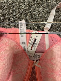 VICTORIA'S SECRET  Dream Angels Corset Bra Floral Lace Orange Peach Large NWT