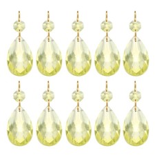 Teardrop Crystal Chandelier, 10 Pack 60mm Length Prisms Part Light Yellow