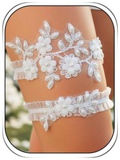 Wedding Garters Set for Bride Lace Leg Garter Belt Pearl Garter Set