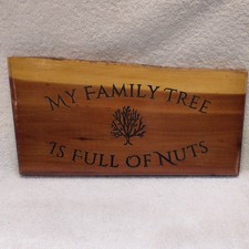 Home decor carved on Eastern Red Cedar Wood Custom Made 7" x 12" live edge 
