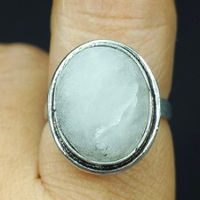 Natural Moonstone Gemstone Handmade 925 Sterling Silver Ring Size-8 US