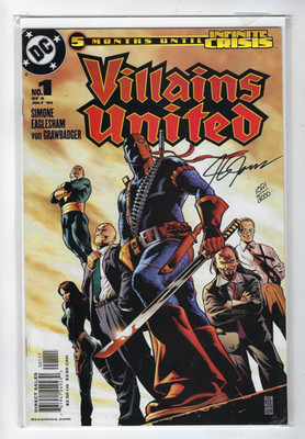 Villains United # 1 DC Comics Dynamic Forces Cert Signed J G Jones (2005) NM