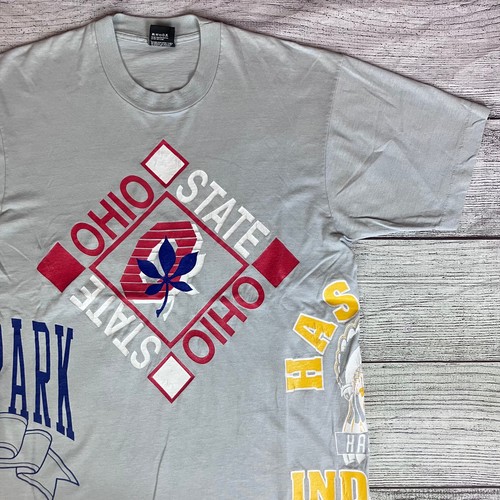 Vintage 1990s Ohio State & Haskell All Over Test Print T-shirt size Men's Large - Picture 3 of 10