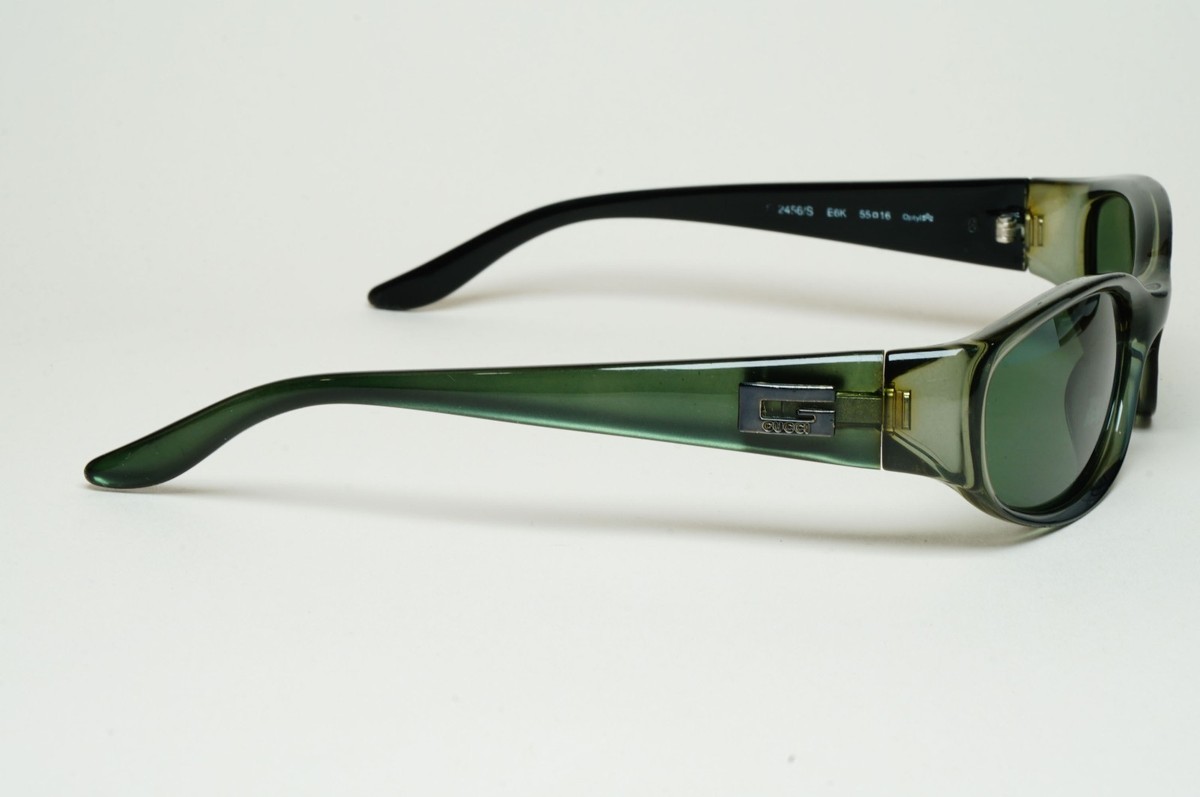 Gucci Sunglasses 1999 Vintage Green Olive Rectangle GG 2456/S E6K