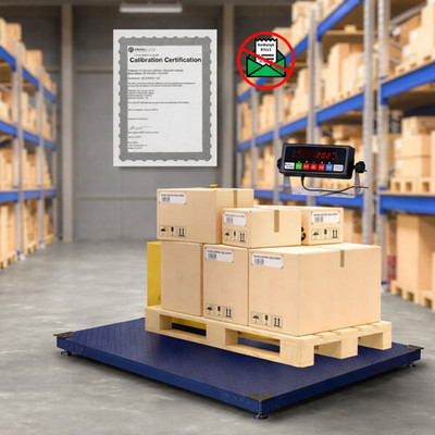 Heavy Duty 36''x36'' Pallet Scale 10,000 lb Indicator Calibration Cert