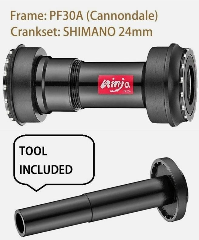 TOKEN Thread-Press Fit Bottom Bracket, BB30A & PF30A to Shimano 24mm