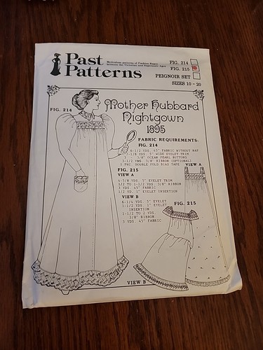Past Patterns 215- 1895s Mother Hubbard Nightgown Sewing Pattern UNCUT SZ 10-20 - Picture 1 of 3