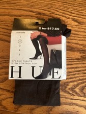 HUE Tights Opaque Espresso Coffee Size 2
