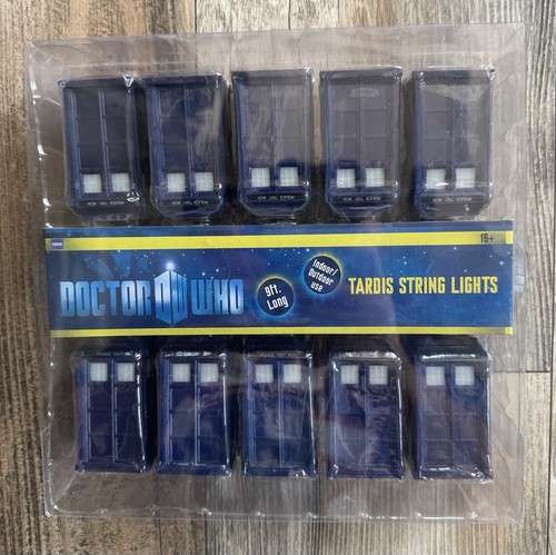 BBC Doctor Who Tardis Police Call Box 9ft String 10 Light Set Indoor/Outdoor NEW