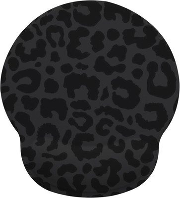 Black Leopard Mouse Pad with Gel Wrist Support, Smooth Surface Ergonomic Mouse P